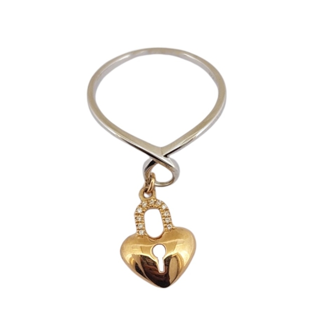 Classic Collection - Cincin Ring Emas Berlian Key Heart - GNR 4306GW