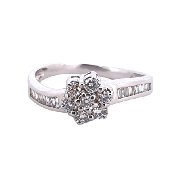 Ring Cincin Emas Berlian Flower Lady - HKR 0101W