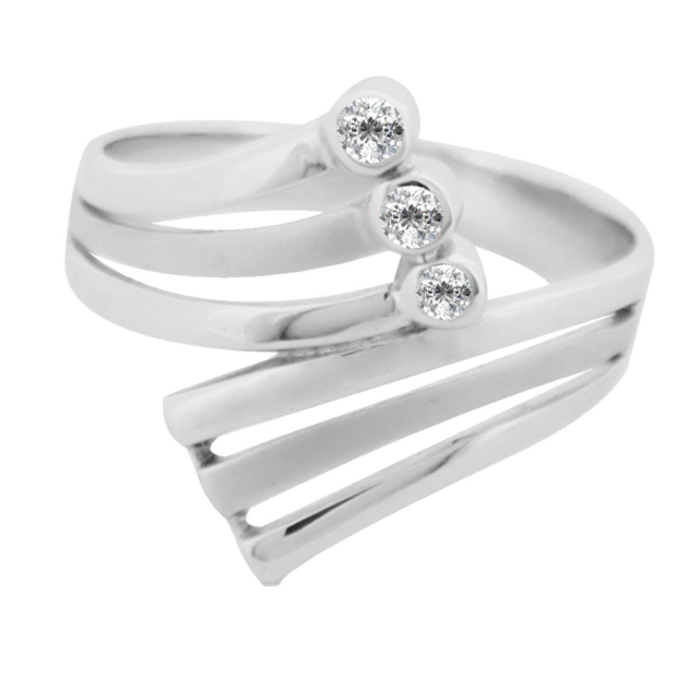 Goldmart Legacy - Timeless 00s Cincin Emas Berlian Willow 2 - ER 1070W
